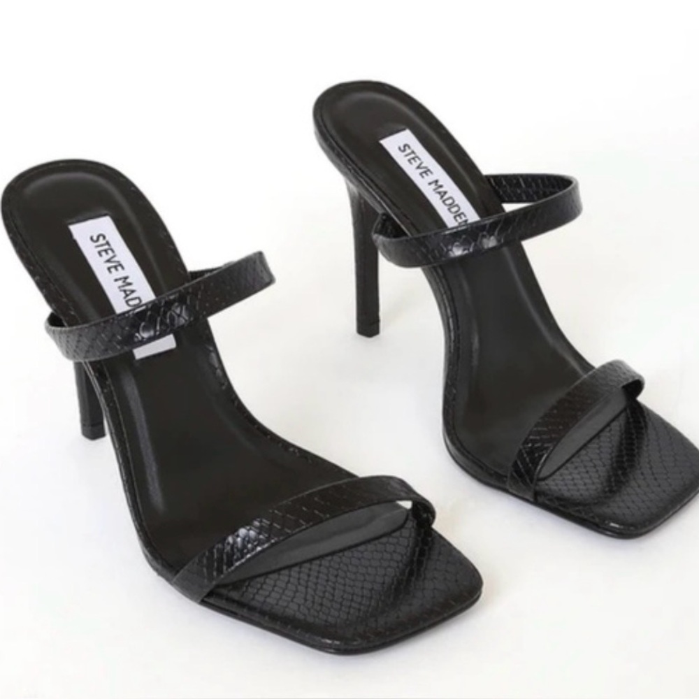 Steve Madden Black Strappy Heels